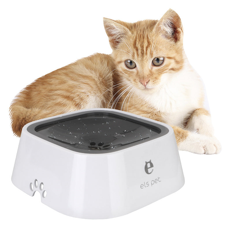 Anti-Overflow Pet Water Bowl – 1.5L Floating Slow Feeder for Dogs & Cats