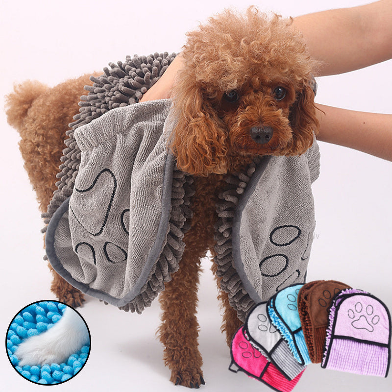 Super-Absorbent Microfiber Pet Bath Towel – Dog & Cat