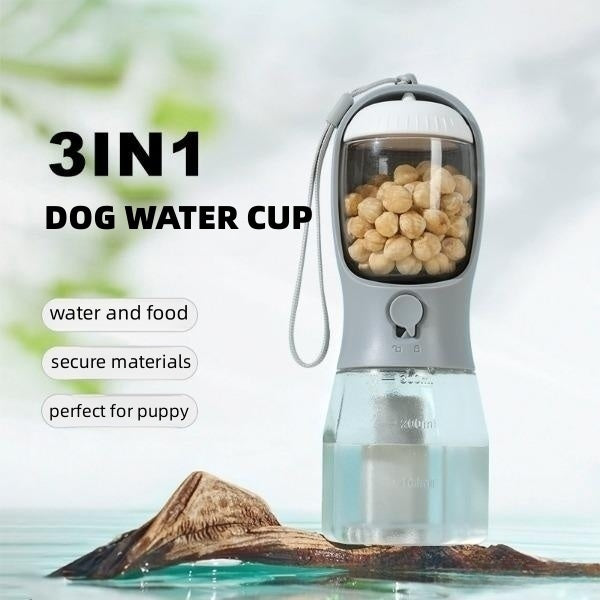 ortable 3-in-1 Dog Water Bottle & Food Container
