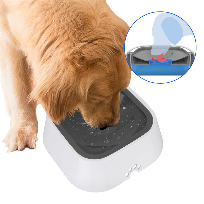 Anti-Overflow Pet Water Bowl – 1.5L Floating Slow Feeder for Dogs & Cats