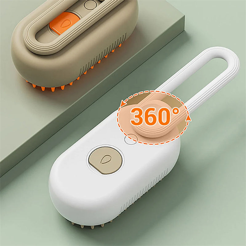 Electric Pet Steam Brush – 3-in-1 Grooming & Hair Remover