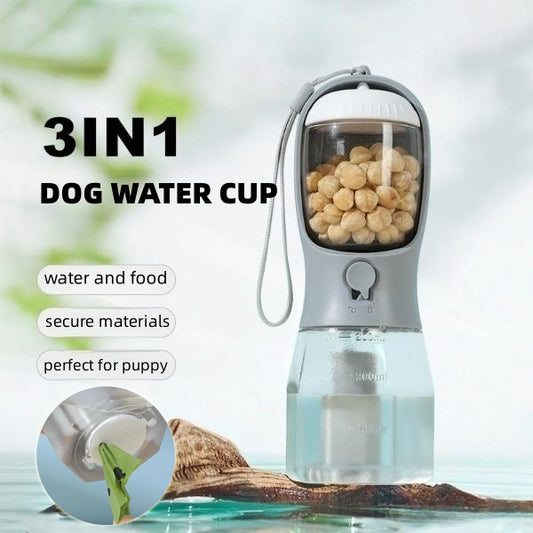 ortable 3-in-1 Dog Water Bottle & Food Container