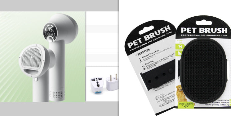 2-in-1 Pet Hair Dryer & Brush – Silent Grooming Tool for Dogs & Cats