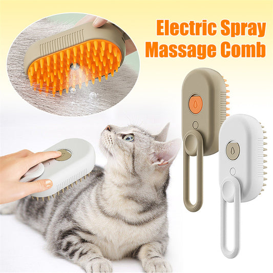 Electric Pet Steam Brush – 3-in-1 Grooming & Hair Remover