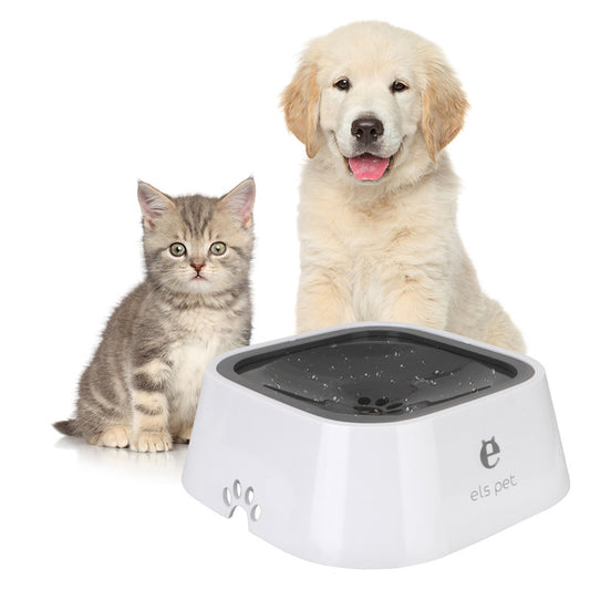Anti-Overflow Pet Water Bowl – 1.5L Floating Slow Feeder for Dogs & Cats