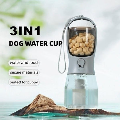 ortable 3-in-1 Dog Water Bottle & Food Container