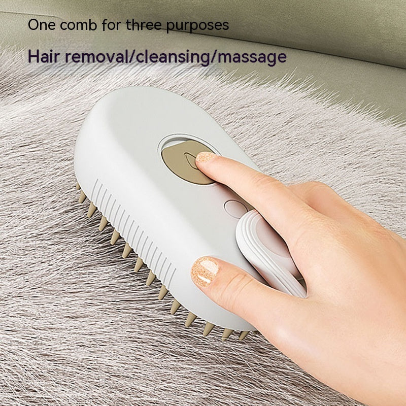 Electric Pet Steam Brush – 3-in-1 Grooming & Hair Remover