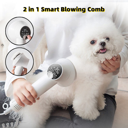 2-in-1 Pet Hair Dryer & Brush – Silent Grooming Tool for Dogs & Cats