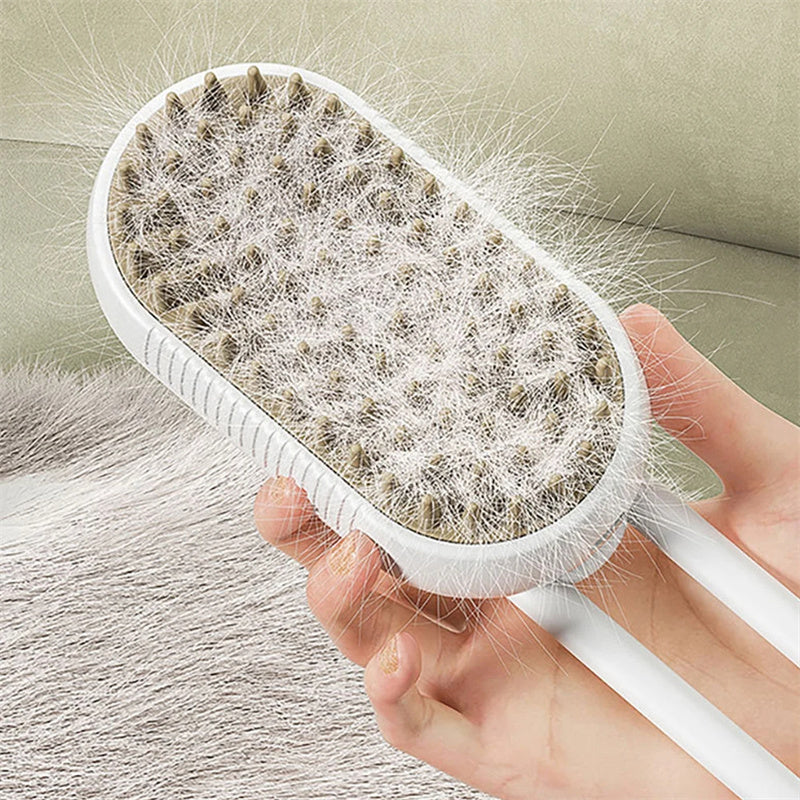 Electric Pet Steam Brush – 3-in-1 Grooming & Hair Remover